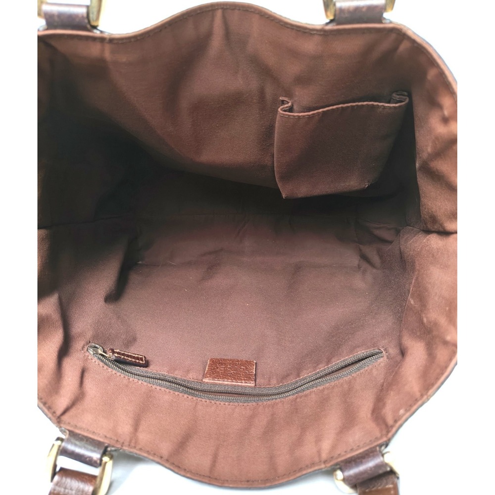 Gucci Abbey D-ring 2 Handle Canvas Tote Brown and Tan 10 x 10 x 4 - Picture 9 of 10